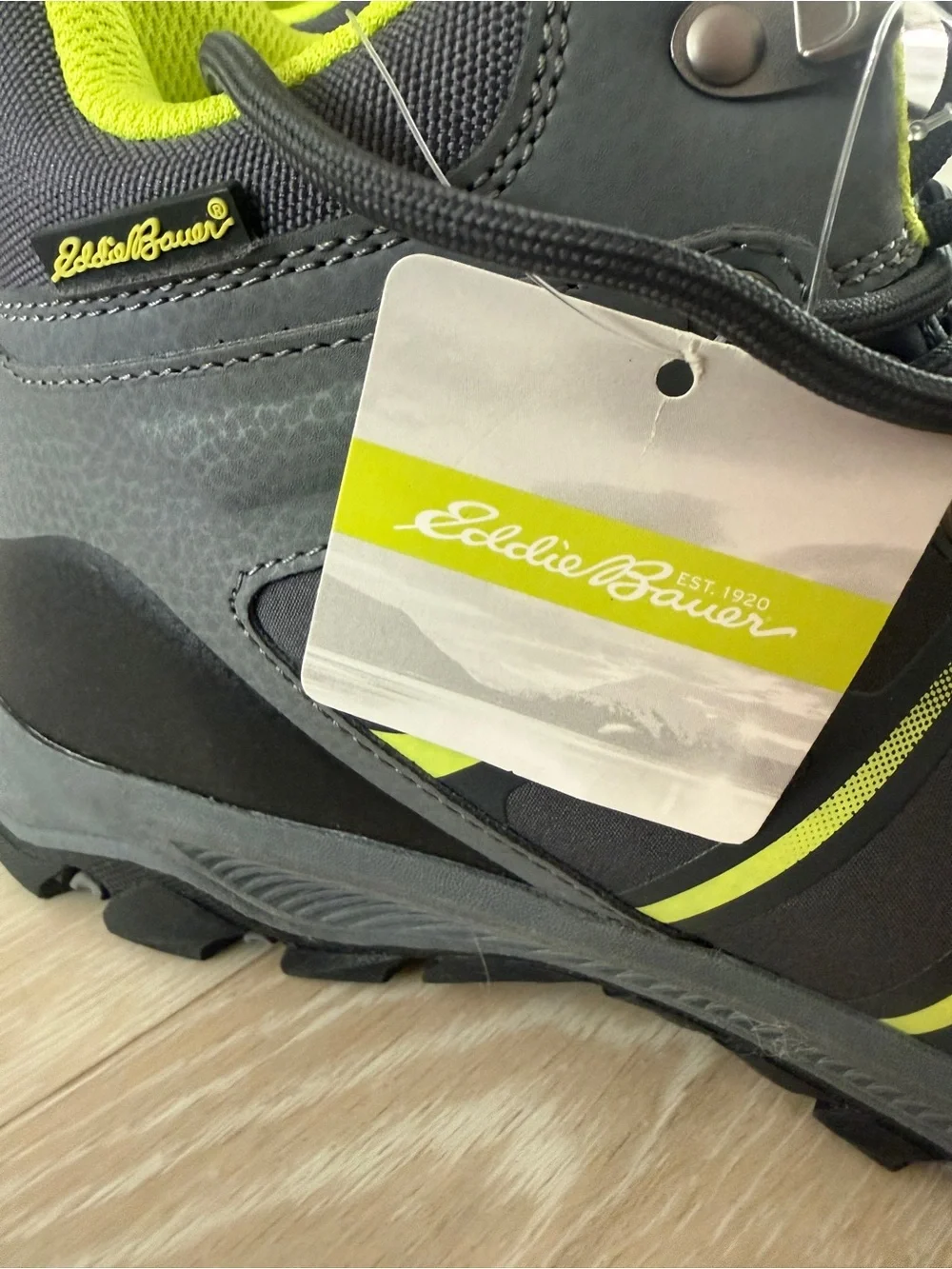 Eddie Bauer Gray and Lime Trail Hiking Boots